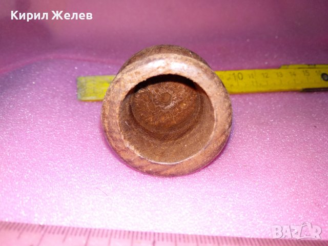 СТАРО ДЪРВЕНО КАПАЧЕ за СОЛНИЧКА СТИЛНО РЪЧНО СТРУГОВАНО 42867, снимка 5 - Други ценни предмети - 44155818