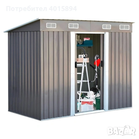 Метална градинска къща за инструменти с вентилация и заключване, снимка 6 - Други инструменти - 53108162