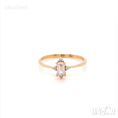 Златен дамски пръстен 1,35гр. размер:55 14кр. проба:585 модел:20111-6, снимка 1 - Пръстени - 42615588