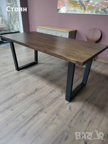 ПРОМОЦИЯ!!! Масивна дървена трапезна маса от тъмно дърво, снимка 9 - Маси - 42599880