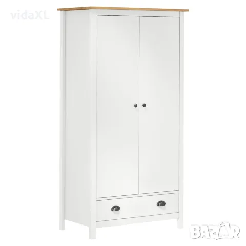 vidaXL Гардероб с 2 врати Hill бял 89x50x170 см(SKU: 288950)