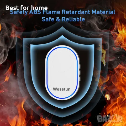 Безжичен звънец Wesstun 39 мелодии, 300 метра, снимка 6 - Други - 48358182