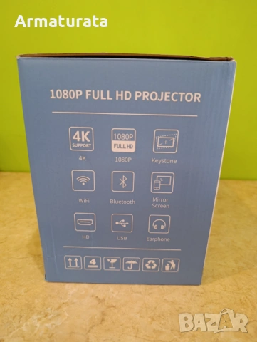 Проектор Riatanxi CY900 | Android | Full HD 1080P | Wi-Fi, снимка 5 - Плейъри, домашно кино, прожектори - 53592116