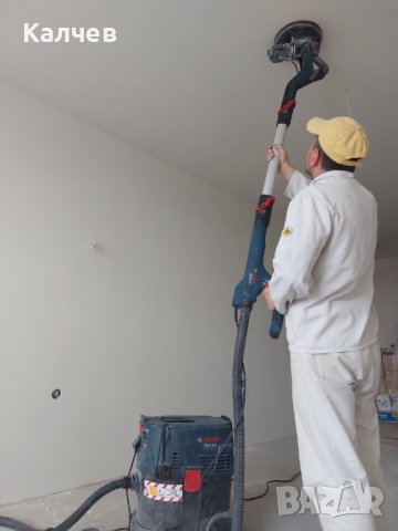 Шкурене/шлифоване на стени и тавани с професионална машина BOSCH, снимка 3 - Ремонти на апартаменти - 40692938