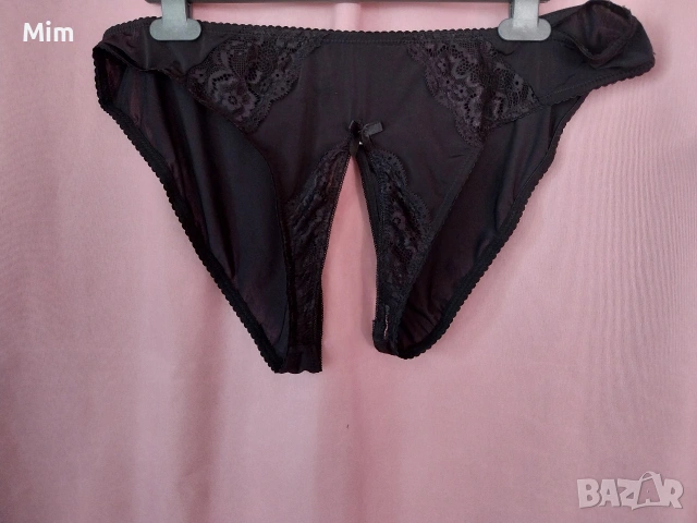 Cottelli Collection 2XL Черна бикина с отворено дъно , снимка 6 - Бельо - 53791196