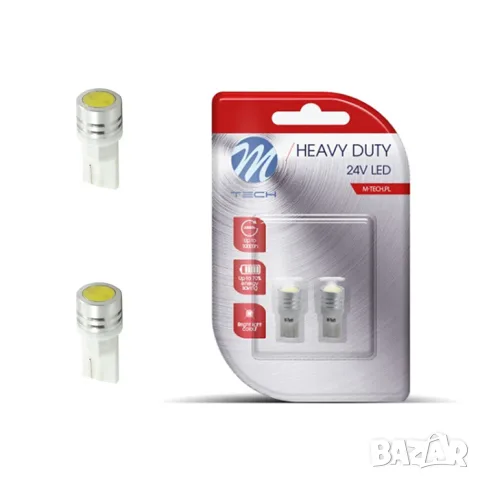 M-Tech LED крушки W5W T10 24V 2 броя