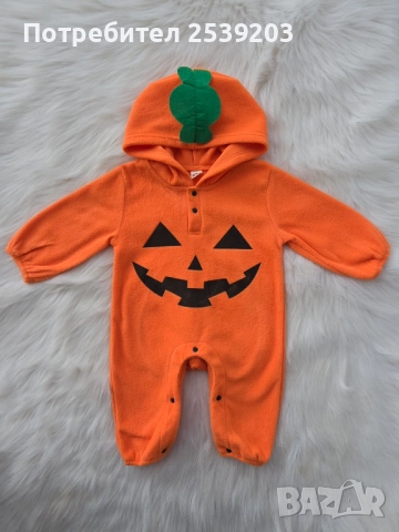 Бебешки гащеризон тиква и мече 3-6 месеца, снимка 2 - Бебешки гащеризони - 52195283