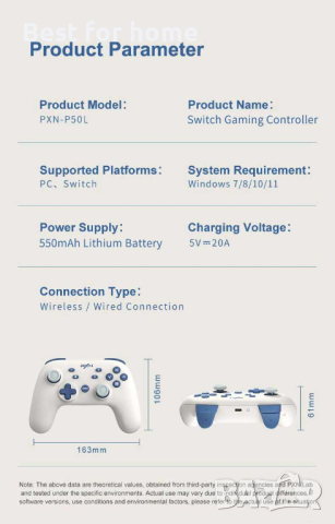 Контролер PXN-P50L за Switch и PC, снимка 3 - Аксесоари - 44693660