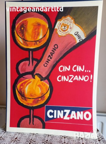 Cinzano оригинален плакат, перфектно състояние!