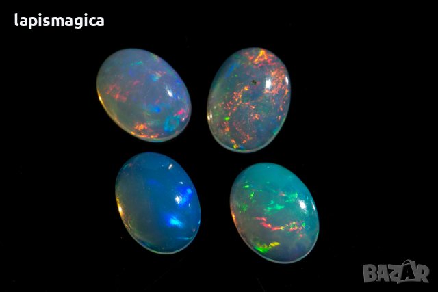 4 броя етиопски опал 3.30ct 8x6mm овални кабошони