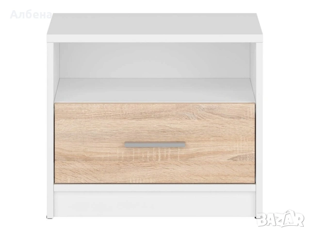 Нощно шкафче NEPO PLUS KOM1S – бяло/дъб сонома