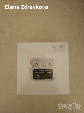Bluetooth слушалки с ANC/ENC + тъч контрол + кейс с дисплей