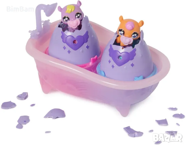 Игрален комплект Hatchimals - Alive! Sparkly Surprise - Вана с фигурки / 15 аксесоара, снимка 4 - Фигурки - 48669667