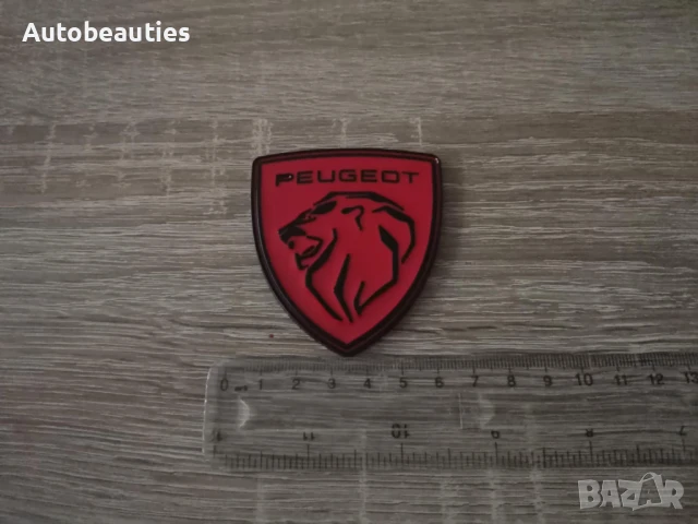 металнa емблема Peugeot червено с черно, снимка 2 - Аксесоари и консумативи - 51211669