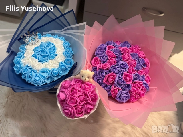 Букети от вечни рози , снимка 2 - Изкуствени цветя - 51757187