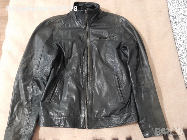 Мъжко кожено яке - "JACK & JONES", снимка 2 - Якета - 53179958