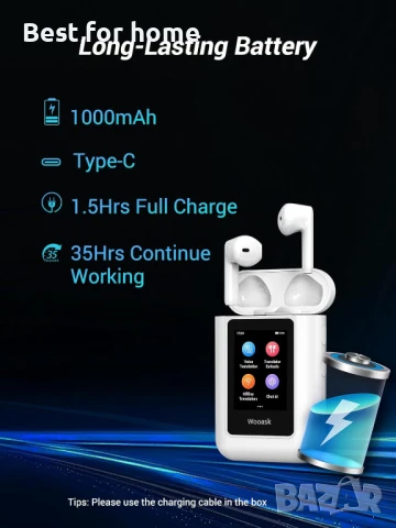 Wooask ChatGPT преводач със слушалки- превод в реално време на 144 езика , снимка 8 - Друга електроника - 51038496