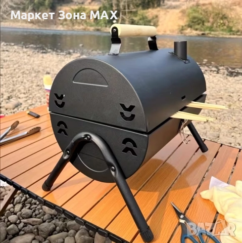 Мобилна метална двойна пещ за барбекю – перфектният подарък за открито! , снимка 8 - Барбекюта - 52927456