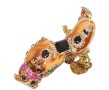кутия за бижута луксозен сувенир костенурка жаба с камъни украса, снимка 7