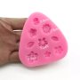микс цветчета и листа триъгълен силиконов молд форма шоколад тесто фондан декорация, снимка 2