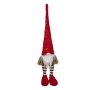 Коледна фигура, Седнал Гном , С висока шапка с пайети, 37 см, Червена, снимка 2