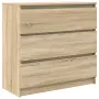 vidaXL Страничен шкаф, дъб сонома, 80x35x76 см, инженерно дърво, снимка 1