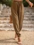Едноцветен дамски панталон с еластична талия, 5цвята - 023, снимка 3