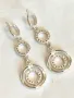 Разкошни Сребърни Обеци BVLGARI Булгари с Бели Камъни, снимка 3