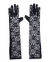 Дълги дантелени черни ръкавици, снимка 1 - Ръкавици - 40517398