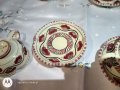 Италиански ръчно рисуван керамичен сервиз за кафе S.C.O Orvieto Italy. Интересен разчупен дизайн., снимка 15