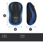 Мишка LOGITECH M185 BLUE 910-002236 син цвят, безжична връзка, снимка 5