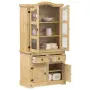vidaXL Стъклен шкаф витрина Corona 100x48,5x179 см бор масив, снимка 2