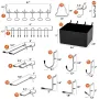 Комплект органайзери за Pegboard куки за дъски с колчета с контейнери за организиране на инструменти, снимка 3