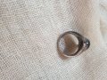 Сребърен  пръстен с черен камък, снимка 2