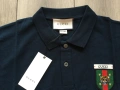 НОВА тъмно синя памучна поло тениска яка якичка GUCCI  Гучи размер XXL, снимка 2
