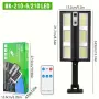 Соларна LED лампа с 210 диода, PIR сензор за движение и IP65 защита, снимка 5
