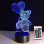 Холограмна LED лампа CREATIVE 3D taddy bear, снимка 6