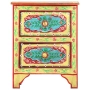 Ръчно рисувано нощно шкафче, 40х30х50 см, манго масив, снимка 1