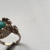 Стар филигранен сребърен пръстен, снимка 11 - Антикварни и старинни предмети - 42702371