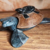 Дървена фигура пепелник костенурка , снимка 1 - Декорация за дома - 35777282