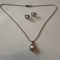 Комплект  сребро и перли, снимка 4 - Бижутерийни комплекти - 44156566