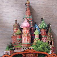 Автентичен дървен 3D магнит от Москва, Русия-серия-, снимка 3 - Колекции - 39247603