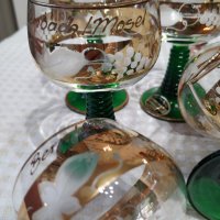 Luminarc Romer - France -  комплект 6 бр   златни чаши ръчно  гравирано стъкло -130 мл , снимка 7 - Чаши - 39719712