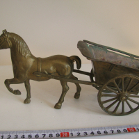 бронзов кон със каруца, снимка 2 - Антикварни и старинни предмети - 36167908