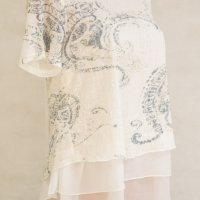 Дамска бяла блуза с ефектен принт Margo Collection - L, снимка 4 - Блузи с дълъг ръкав и пуловери - 42604246