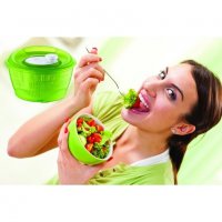 Уред за измиване и отцеждане на зелена салата и листни зеленчуци, снимка 5 - Прибори за хранене, готвене и сервиране - 40040199