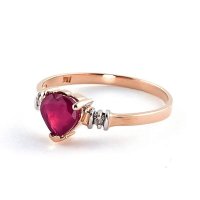 Нежен дамски пръстен с рубин, розово златно покритие, снимка 3 - Пръстени - 41865925