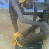 Африканска етажерка за дискети албуми - барче със статуя на седящ негър, снимка 9 - Други ценни предмети - 41597716