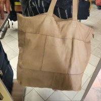 Естествена кожа ОГРОМНА чанта,тип торба,бежева, снимка 5 - Чанти - 41687693
