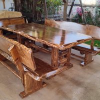 Масивна дървена маса, снимка 4 - Градински мебели, декорация  - 40849162